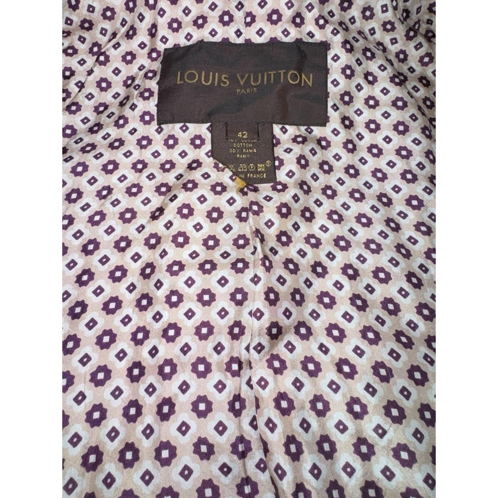 Louis Vuitton Paris Womens Gray Pinstripe Quilted Blazer Jacket Size‎ 42 - Picture 7 of 8